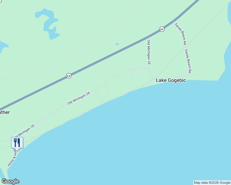 map of restaurants, bars, coffee shops, grocery stores, and more near 16859 Goose Lane in Bergland