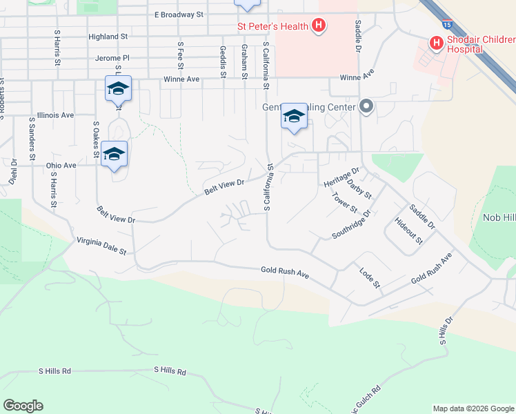 map of restaurants, bars, coffee shops, grocery stores, and more near 622 South California Street in Helena