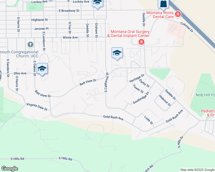 map of restaurants, bars, coffee shops, grocery stores, and more near 611 South California Street in Helena