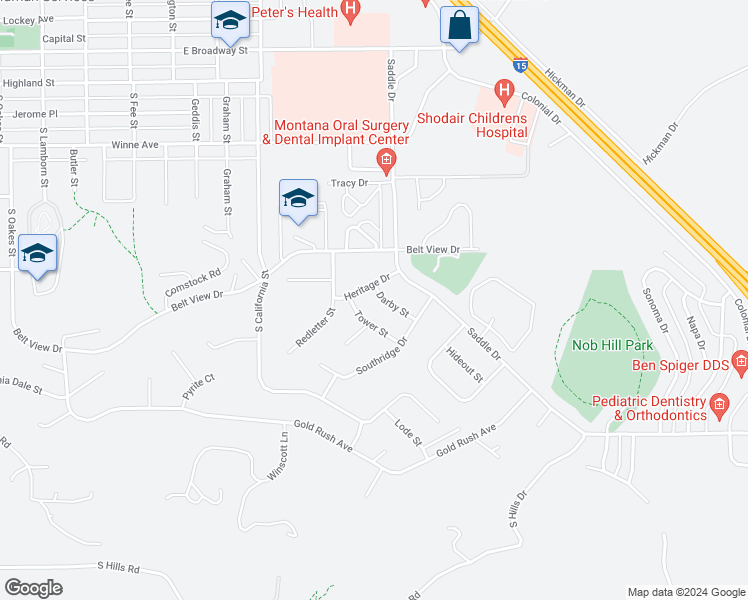 map of restaurants, bars, coffee shops, grocery stores, and more near 718 Darby Street in Helena