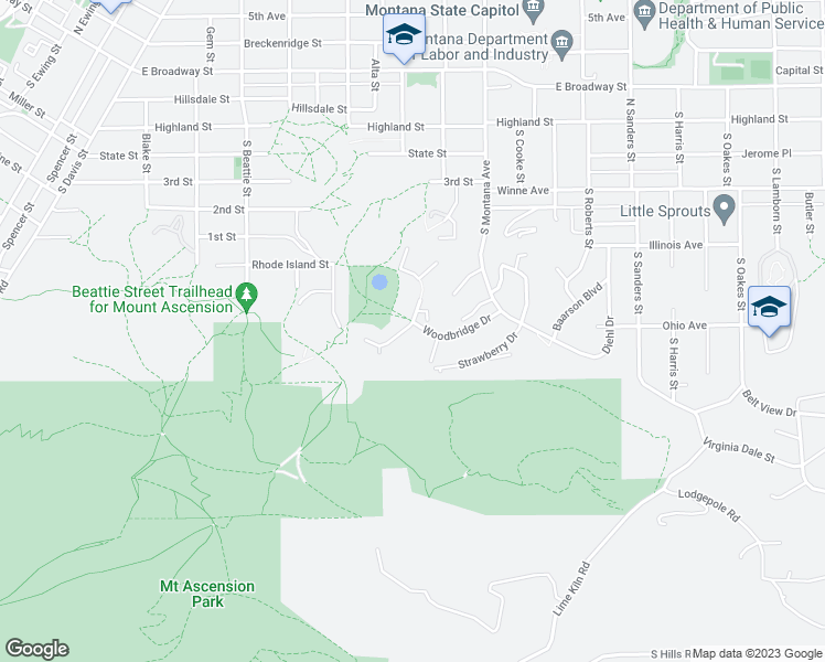 map of restaurants, bars, coffee shops, grocery stores, and more near 1 Mueller Court in Helena