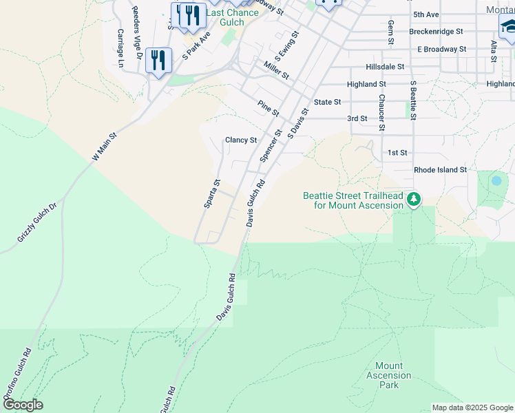 map of restaurants, bars, coffee shops, grocery stores, and more near 595 South Davis Street in Helena