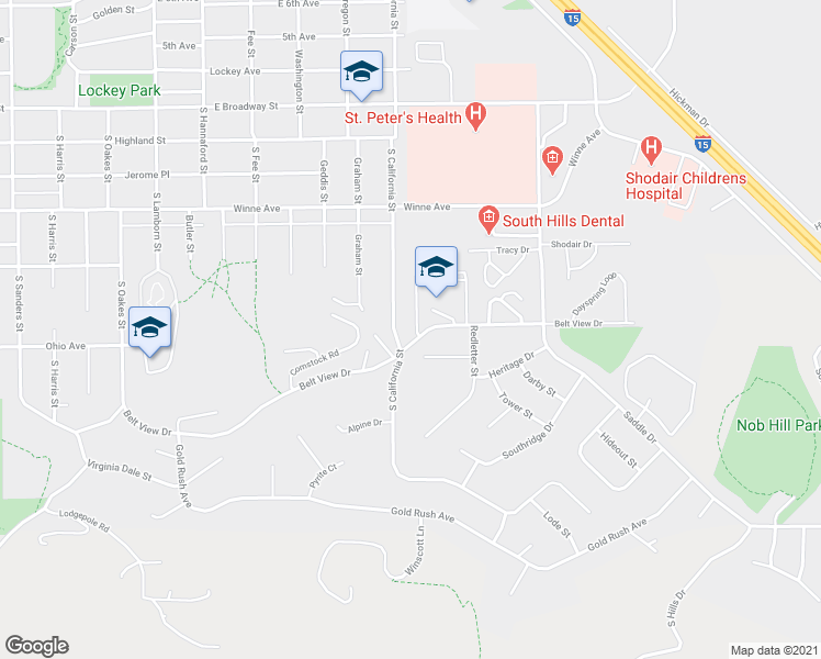 map of restaurants, bars, coffee shops, grocery stores, and more near 526 Burnham Place in Helena