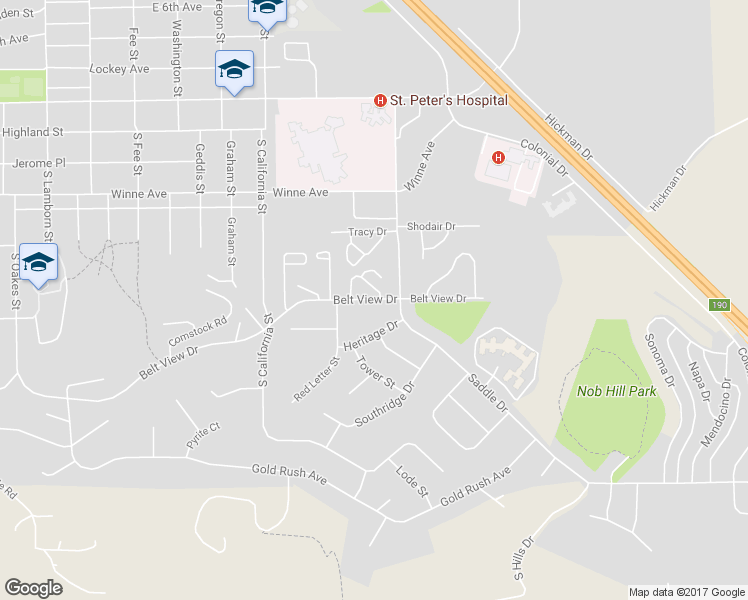 map of restaurants, bars, coffee shops, grocery stores, and more near 2521 Belt View Drive in Helena