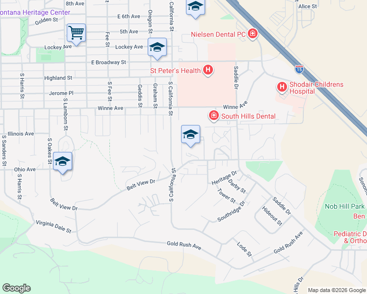 map of restaurants, bars, coffee shops, grocery stores, and more near 543-599 Burnham Place in Helena