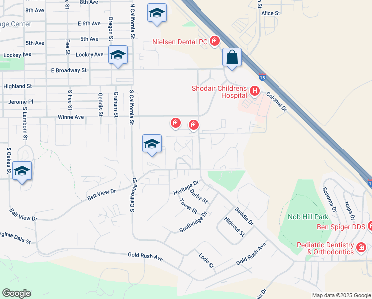 map of restaurants, bars, coffee shops, grocery stores, and more near 514 Saddle Drive in Helena