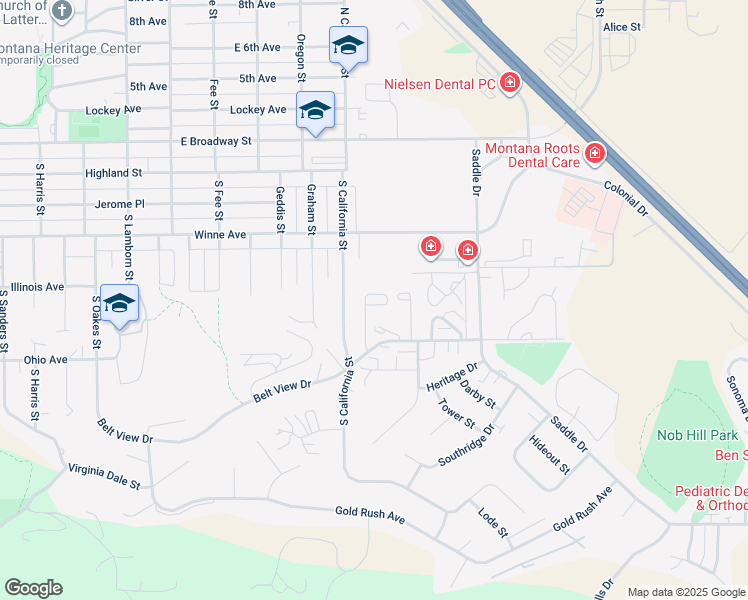 map of restaurants, bars, coffee shops, grocery stores, and more near 543-599 Burnham Place in Helena
