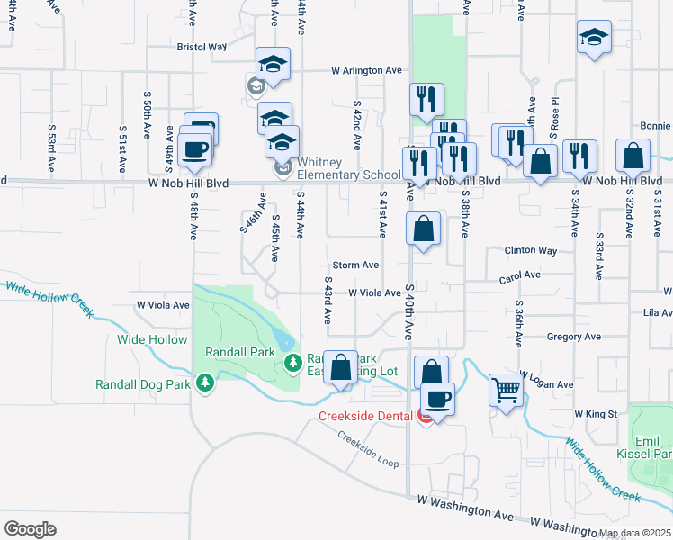 map of restaurants, bars, coffee shops, grocery stores, and more near 1209 South 43rd Avenue in Yakima