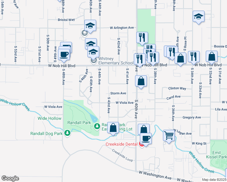 map of restaurants, bars, coffee shops, grocery stores, and more near 1209 South 43rd Avenue in Yakima