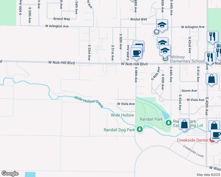 map of restaurants, bars, coffee shops, grocery stores, and more near 5200 West Nob Hill Boulevard in Yakima