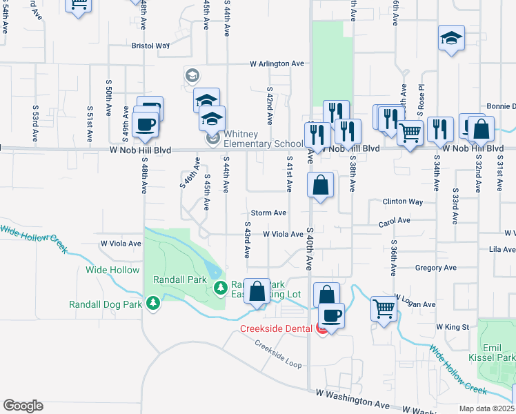 map of restaurants, bars, coffee shops, grocery stores, and more near 1209 South 43rd Avenue in Yakima