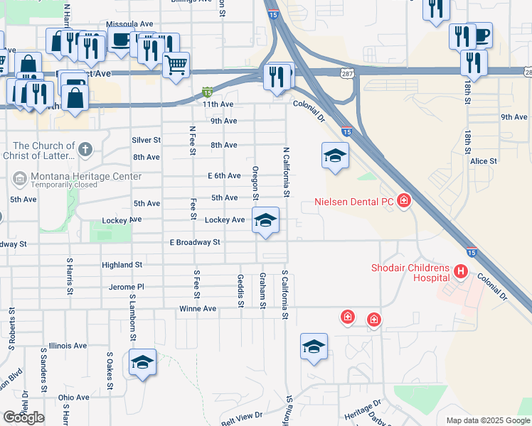 map of restaurants, bars, coffee shops, grocery stores, and more near 2214 Lockey Avenue in Helena