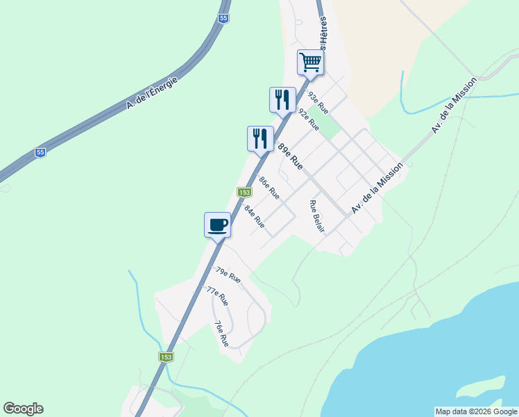 map of restaurants, bars, coffee shops, grocery stores, and more near 8482 Avenue des Tilleuls in Shawinigan
