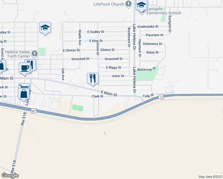 map of restaurants, bars, coffee shops, grocery stores, and more near 3741 Beechnut Street in East Helena