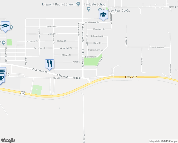 map of restaurants, bars, coffee shops, grocery stores, and more near 3819 Beechnut Street in East Helena