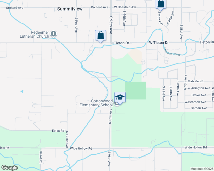 map of restaurants, bars, coffee shops, grocery stores, and more near 708 South 96th Avenue in Yakima