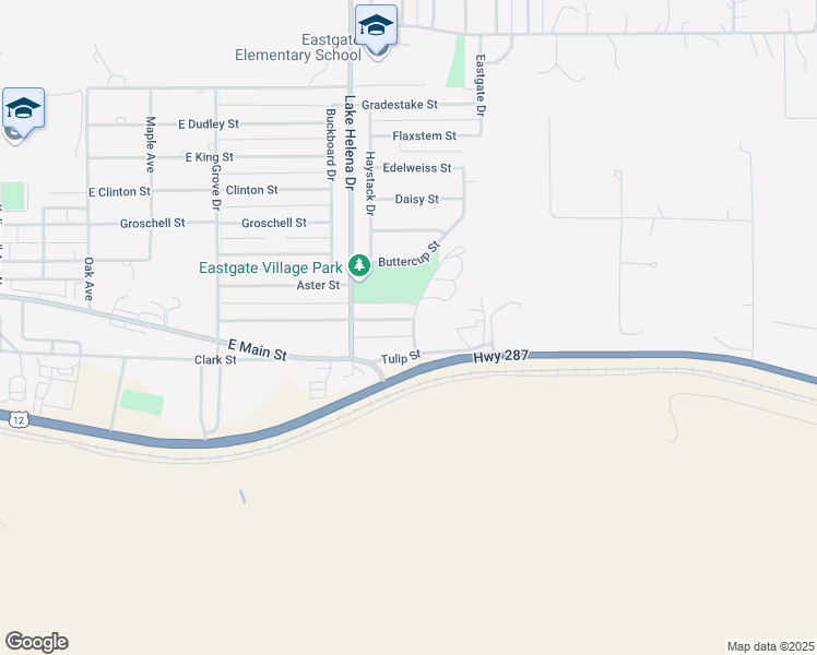 map of restaurants, bars, coffee shops, grocery stores, and more near 2305 Giant View Drive in East Helena