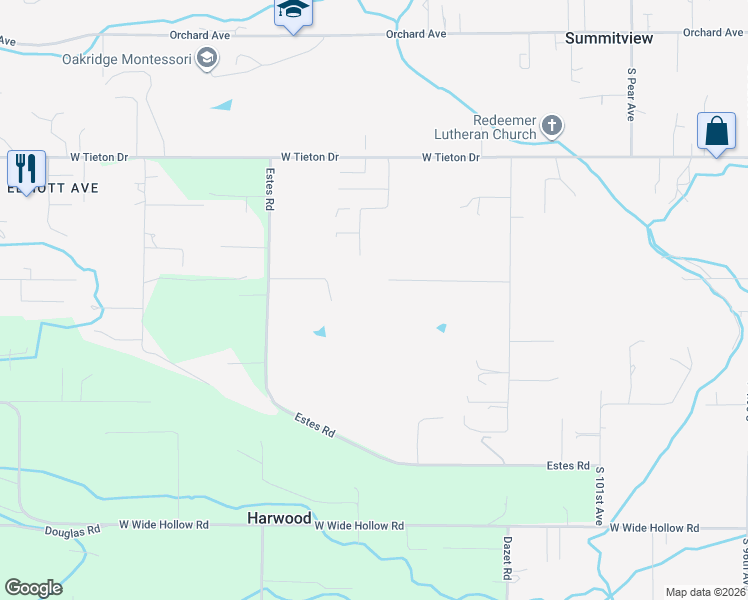 map of restaurants, bars, coffee shops, grocery stores, and more near 711 Estes Rd in Yakima