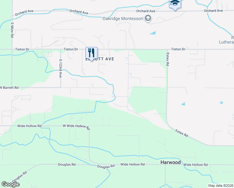 map of restaurants, bars, coffee shops, grocery stores, and more near 658 South Friedline Road in Yakima