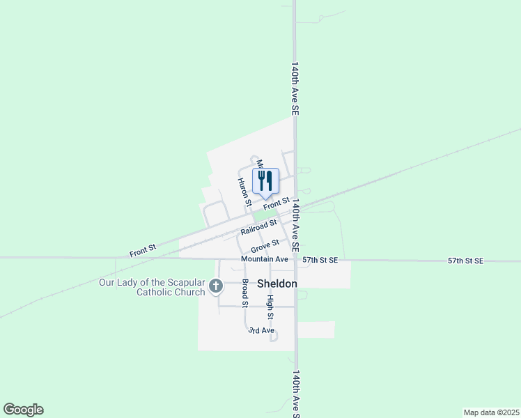 map of restaurants, bars, coffee shops, grocery stores, and more near 260 Front Street in Sheldon
