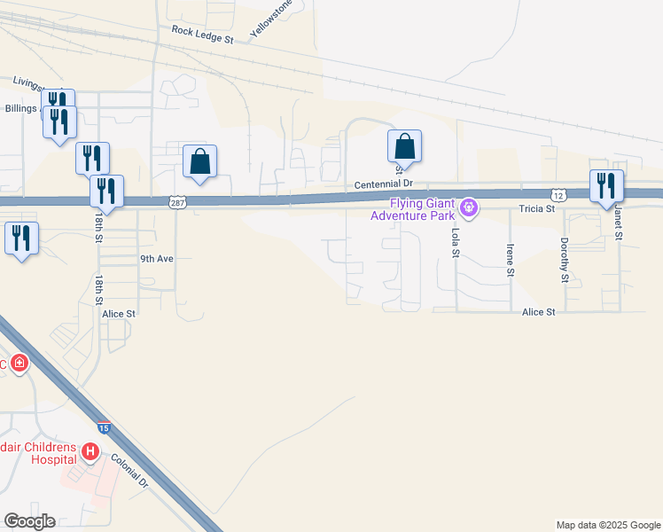 map of restaurants, bars, coffee shops, grocery stores, and more near 750-600 Shephard Way in Helena