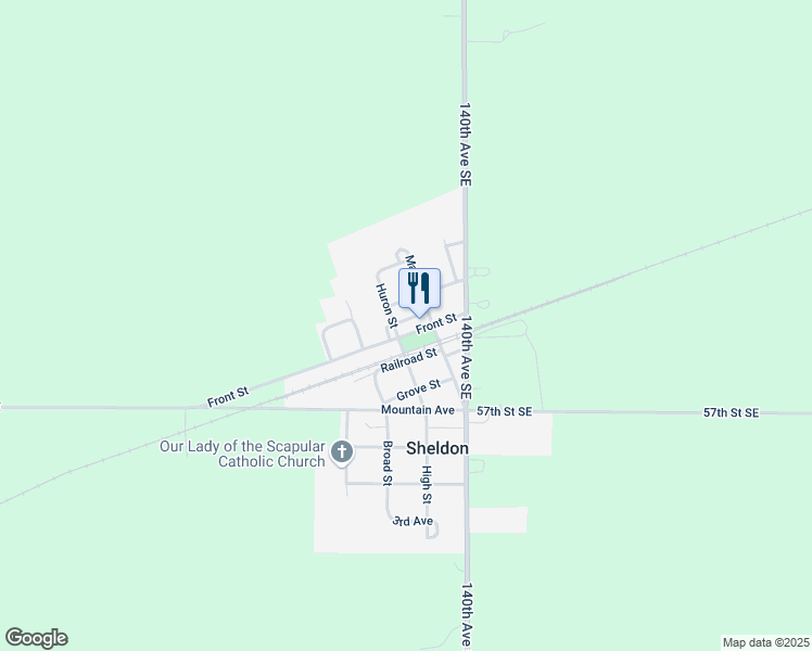 map of restaurants, bars, coffee shops, grocery stores, and more near 260 Front Street in Sheldon