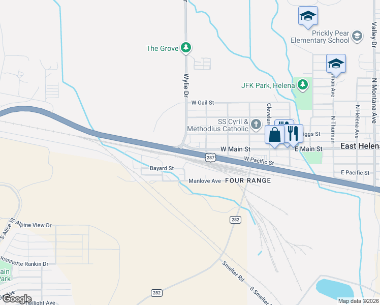 map of restaurants, bars, coffee shops, grocery stores, and more near U.S. 12 in Helena