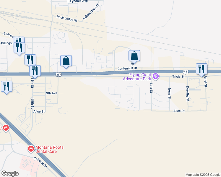 map of restaurants, bars, coffee shops, grocery stores, and more near 750 Shephard Way in Helena