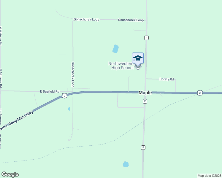 map of restaurants, bars, coffee shops, grocery stores, and more near 11107 U.S. 2 in Maple