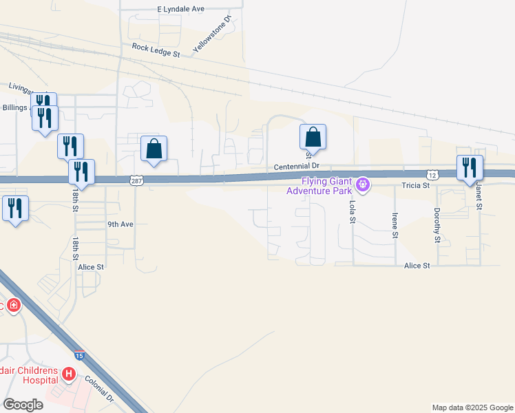 map of restaurants, bars, coffee shops, grocery stores, and more near 750 Shephard Way in Helena