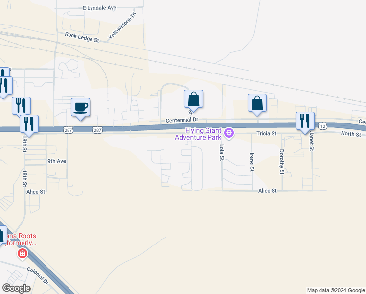 map of restaurants, bars, coffee shops, grocery stores, and more near 3204 SK Loop in Helena