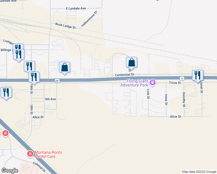 map of restaurants, bars, coffee shops, grocery stores, and more near 750 Shephard Way in Helena