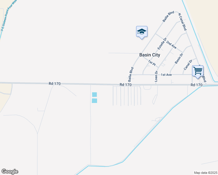 map of restaurants, bars, coffee shops, grocery stores, and more near 7471 Road 170 in Mesa