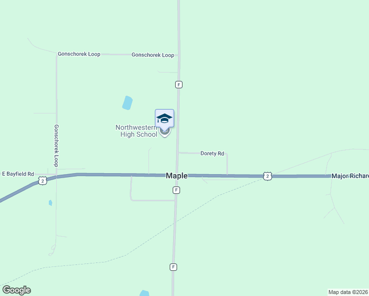 map of restaurants, bars, coffee shops, grocery stores, and more near 4756 County Road F in Maple