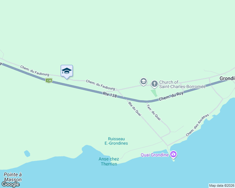 map of restaurants, bars, coffee shops, grocery stores, and more near 600 Chemin du Roy in Grondines