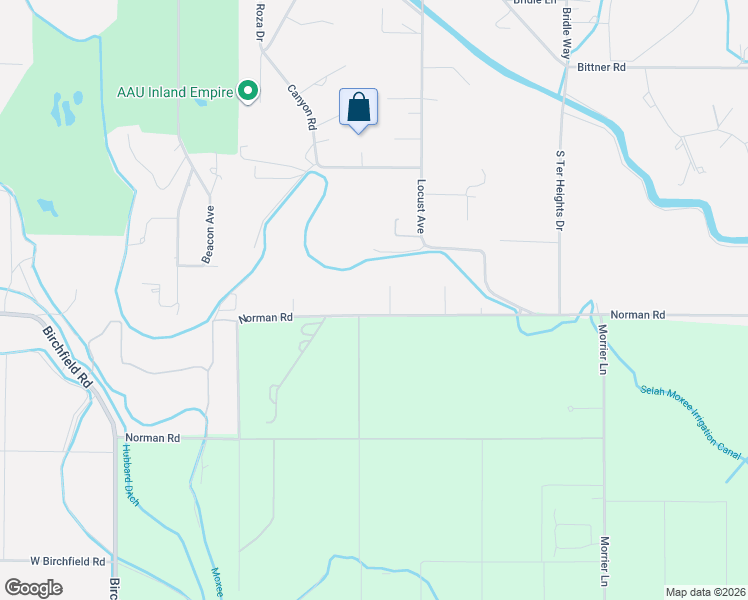 map of restaurants, bars, coffee shops, grocery stores, and more near 5498-5744 Norman Road in Yakima