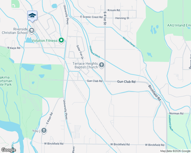 map of restaurants, bars, coffee shops, grocery stores, and more near 619 South 41st Street in Yakima