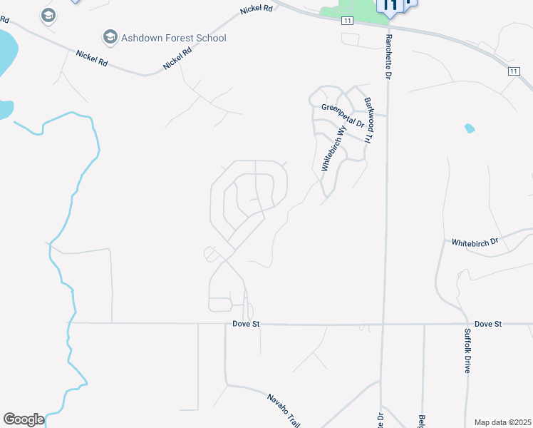 map of restaurants, bars, coffee shops, grocery stores, and more near 30626 Moose Trail in Breezy Point
