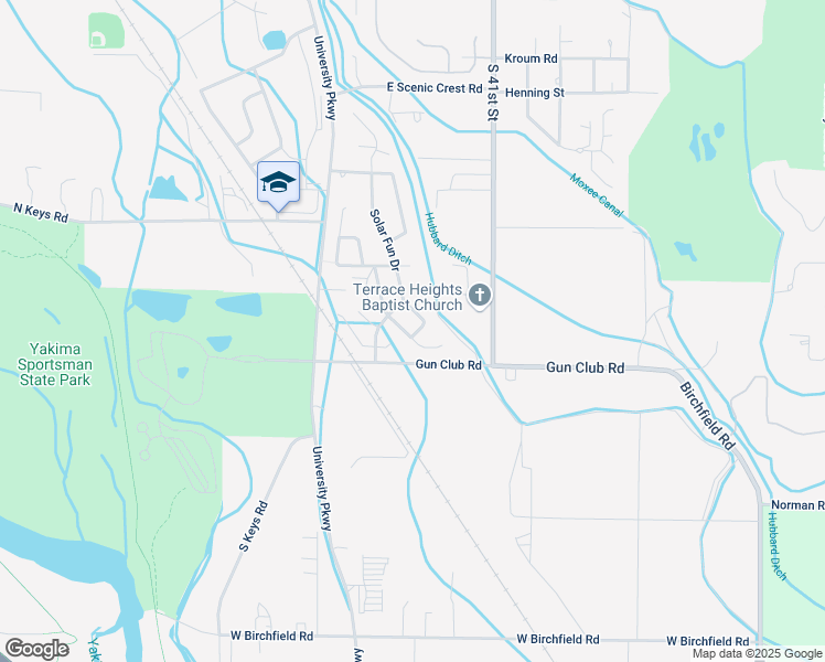 map of restaurants, bars, coffee shops, grocery stores, and more near 3701 Gun Club Road in Yakima
