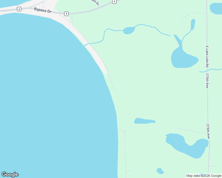 map of restaurants, bars, coffee shops, grocery stores, and more near 43523 Inlet Beach Road in Pelican Rapids