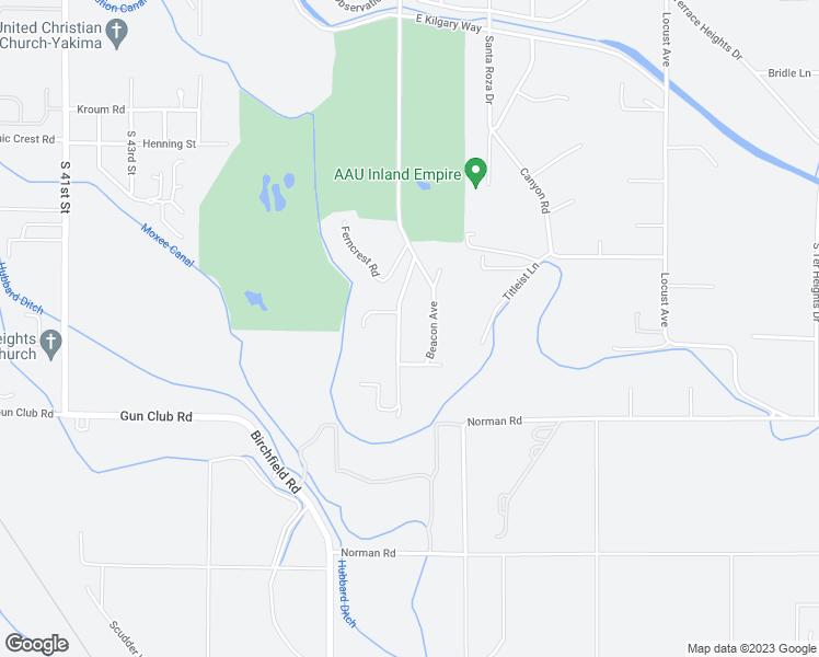 map of restaurants, bars, coffee shops, grocery stores, and more near 711 Country Club Drive in Yakima