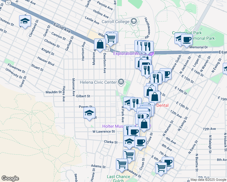 map of restaurants, bars, coffee shops, grocery stores, and more near 311 Flowerree Street in Helena