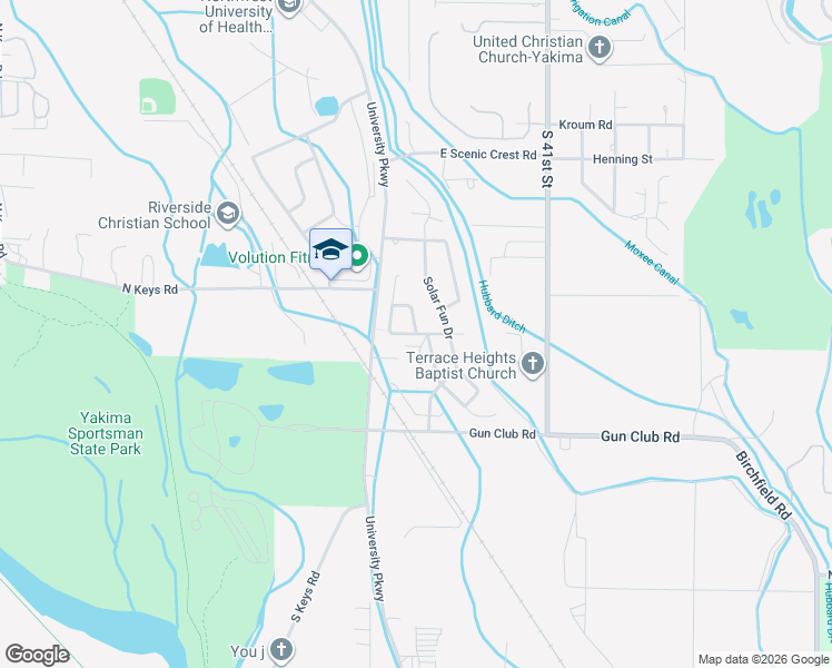 map of restaurants, bars, coffee shops, grocery stores, and more near Sunrise Glory Avenue in Terrace Heights