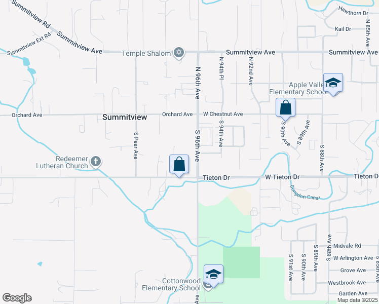 map of restaurants, bars, coffee shops, grocery stores, and more near 402 South 96th Avenue in Yakima