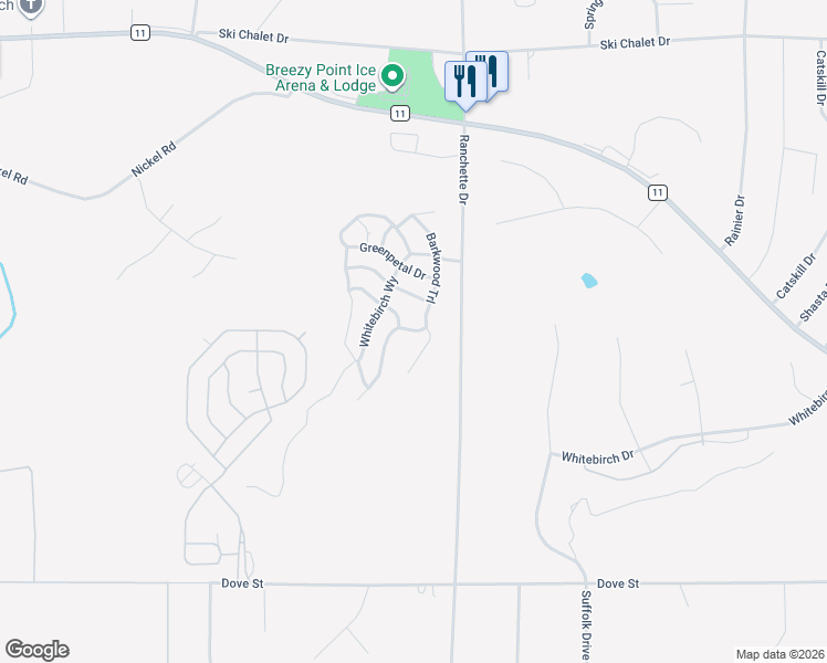 map of restaurants, bars, coffee shops, grocery stores, and more near 30481 North Birchwood Drive in Breezy Point