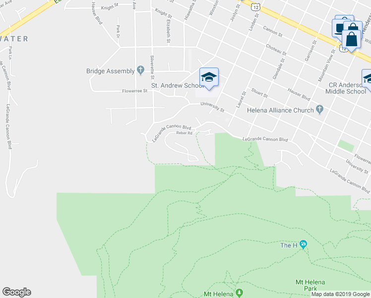 map of restaurants, bars, coffee shops, grocery stores, and more near 1977 Reber Road in Helena