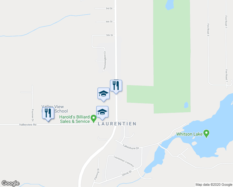 map of restaurants, bars, coffee shops, grocery stores, and more near 2526 Old Highway 69 in Sudbury