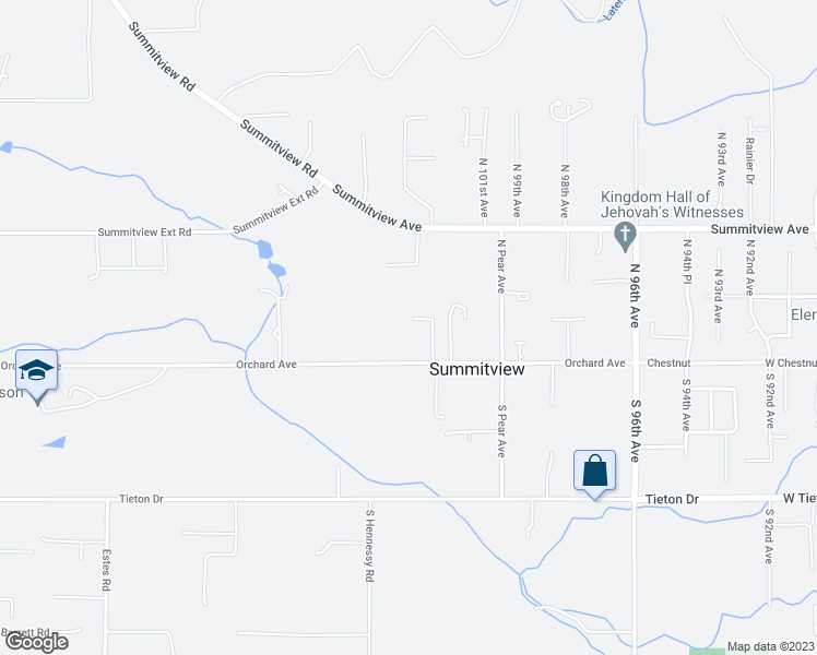 map of restaurants, bars, coffee shops, grocery stores, and more near 10205 Orchard Avenue in Yakima