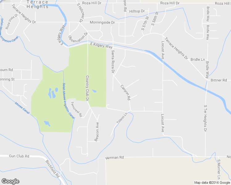 map of restaurants, bars, coffee shops, grocery stores, and more near 515 Santa Roza Drive in Yakima