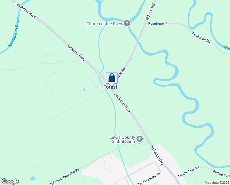 map of restaurants, bars, coffee shops, grocery stores, and more near Jackson Highway in Chehalis